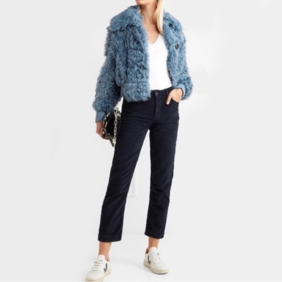 GRLFRND Helena Straight Leg Cropped Corduroy Pant Midnight Train size 25 - Picture 1 of 10